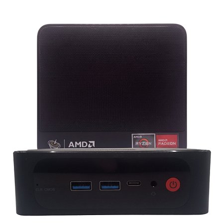 Mini PC SER5 Beelink, AMD Ryzen 5 5560U, 16GB RAM DDR4 SSD 1TB NVMe, 4K 60Hz WiFi 6, DP+HDMI/USB3.2/Tipo-C, Preto
