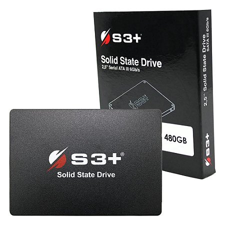 SSD S3 Plus 480GB 2,5" SATA III 6Gb/s S3SSDC480 Leitura 550MB/s Gravação 500MB/s