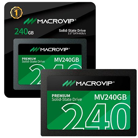 SSD Macrovip Premium 240GB 2,5'' Sata III 6Gb/s Leitura de Até 520Mb/s, Gravação Até 450Mb/s, MV240