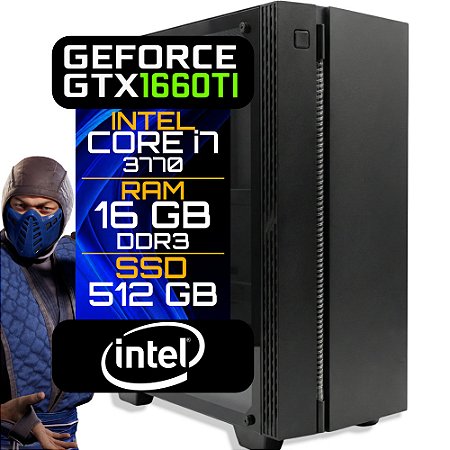 Computador Gamer 3Green Core i7-3770 3.4GHz, 16GB RAM DDR3 (2x8GB), SSD 512GB, GTX 1660 Ti 8GB, Fonte 600W 80Plus, Win10