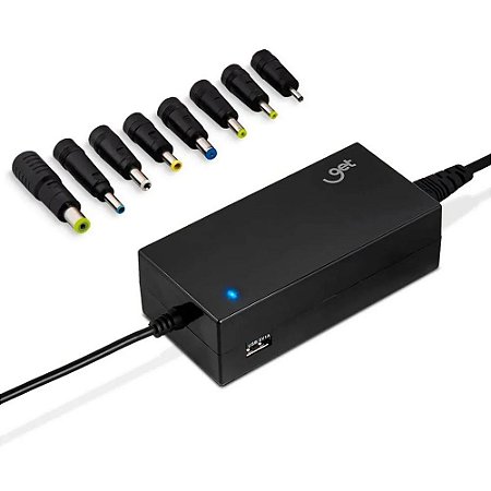 Carregador Universsal Get Para Notebook 90W Com 8 Opções de Conexão Bivolt