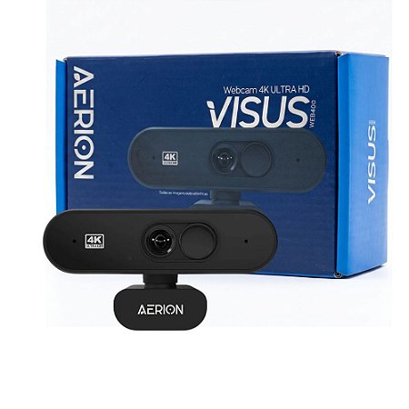 Web Cam Usb Ultra HD 4K Aerion  WEB400 Com Microfone Web400 Preto-Aerion