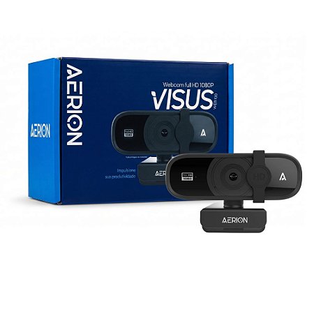 WebCam Usb Full HD 1080p Visus 100 Com Microfone Aerion Web100 Preto