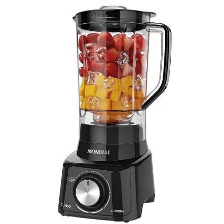Liquidificador Mondial L-900 FB Com Filtro ,Copo de Acrílico, 5 Velocidades + Pulsar, 900W, 220V - Preto