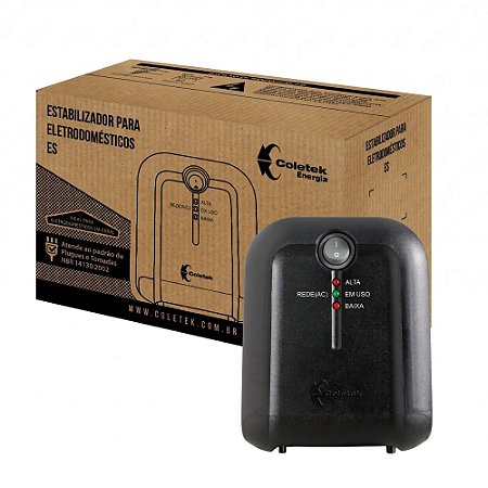 Estabilizador ES-1500VA Bivolt Automatico 115V  Com 5 Tomadas Coletek Energia