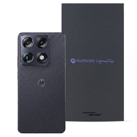 Smartphone Motorola Signature 6.8” 5G 24 RAM( 12GB + 12GB RAM Boost) 512GB Câmera Tripla 50MP Sony Lytia, 165Hz, Preto