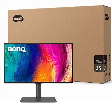 Monitor BenQ PD2506Q-B 25” 2K QHD IPS HDR10 DisplayHDR 400 Para Design Preto