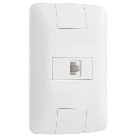 Tomada de Rede RJ45 Cat6 Tramontina Aria 4x2 Conjunto Completo Branco