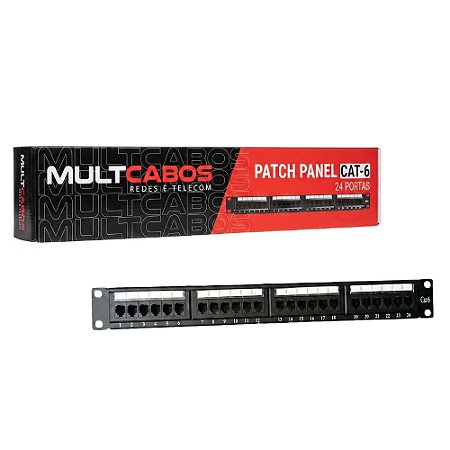 Patch Panel  24 Portas Cat6 Rj45 Certifica Fluke Rede