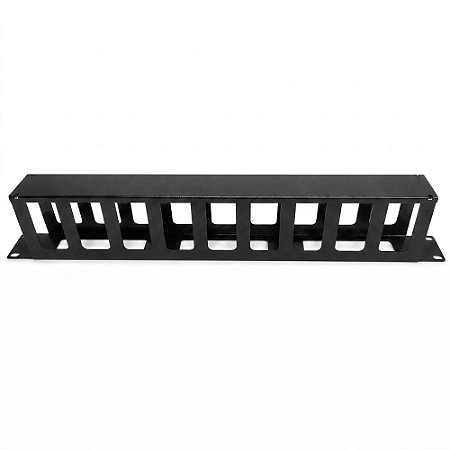 Organizador de Cabos Horizontal 1U 80mm para Rack 19"  - MAX ELETRON