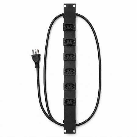 Régua 19 de 6 Posições, 10 Amperes, Para Rack Servidor - MAX ELETRON