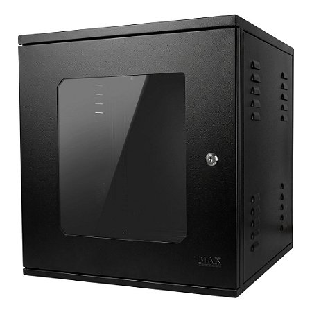 Mini Rack de Parede 19" 8U x 470 mm, Porta em Acrílico, Estrutura Soldada - MAX Eletron