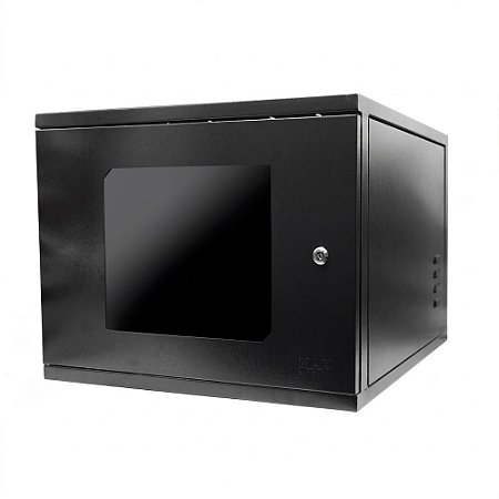 Mini Rack de Parede 19" 8U x 570 mm com Porta de Acrílico Soldado Max Eletron 2050
