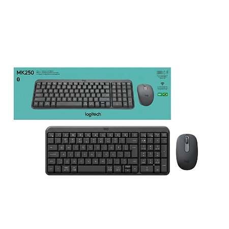 Kit Teclado e Mouse Logitech MK250 Bluetooth Grafite - 920-013516