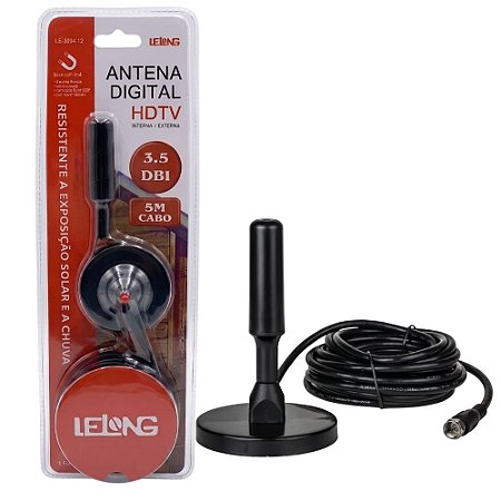 Antena Interna Digital Com Cabo De 5mts Lelong Le-3094-12