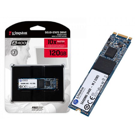 SSD M.2 Kingston A400 120GB Leitura 500MB/s Gravação 320MB/s SA400M8/120G