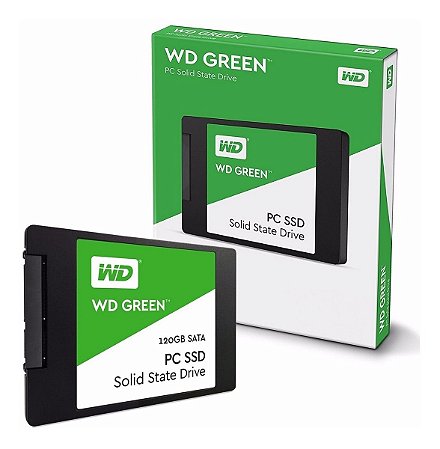 HD SSD WD Green 120GB SATA Leitura 545MB/s Gravação 430MB/s - WDS120G2G0A