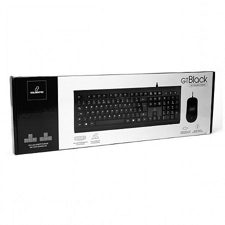 Kit Teclado e Mouse Usb Com Fio Goldentec GT Black