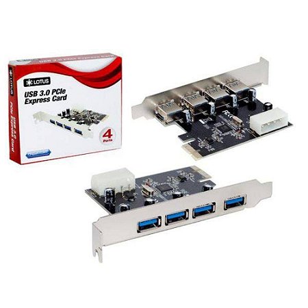 Placa PCI PCI Express com 4 Saidas USB 3.0