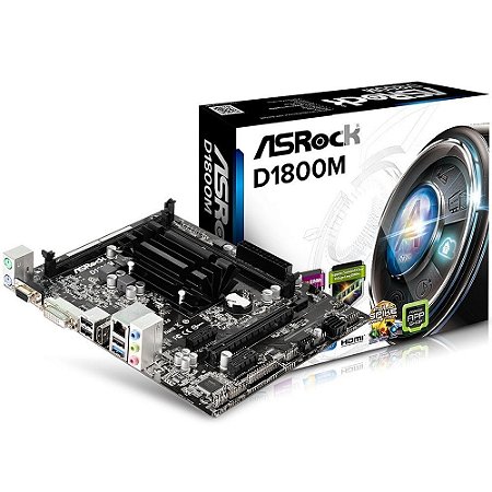 Placa Mãe Integrada Micro Atx Asrock D1800M-ATX Intel Dual Core Slot Ddr3 Ddr3L