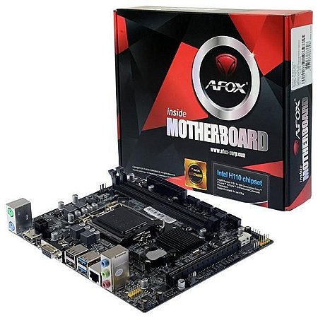 Placa Mãe Micro ATX Afox IH110-Ma Socket LGA 1151  Ddr4- 2 Slot