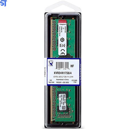 Memoria Desktop 4gb 2400mhz Ddr4 Kingston KCP424NS6/4
