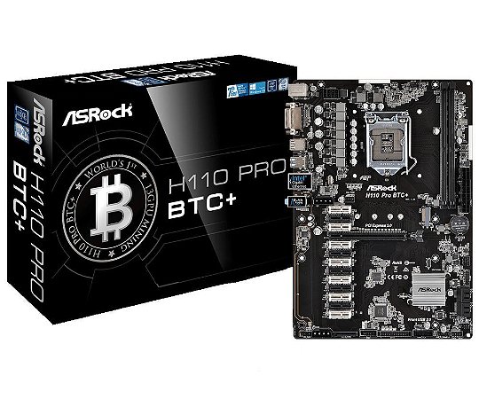 Placa Mãe ASRock H110 Intel Soket Lga 1151 Ddr4 Pro BTC+90-Mxb5S0-A0UAYZ