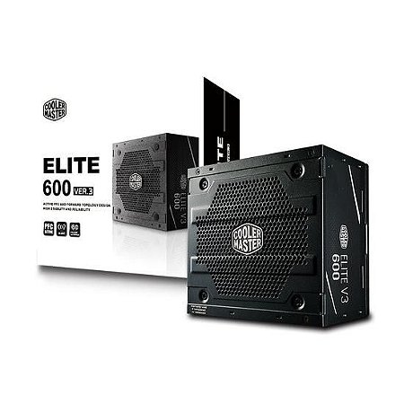 Fonte Atx Real Cooler Master Elite v3 600W Full Range - Mpw-6001