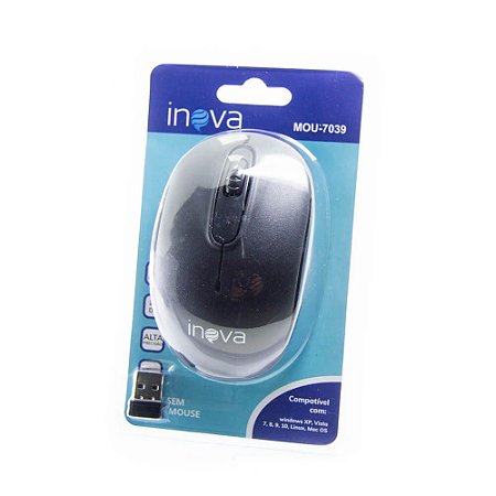 Mouse Óptico Usb Sem Fio Inova Mou-7039- Varias Cores