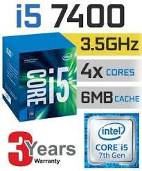 Processador Intel Core i5-7400, 3.00 GHz (Turbo até 3.50 GHz), 4 Núcleos, 6 MB Cache, TDP 65W, LGA1151, 7ª Geração, OEM