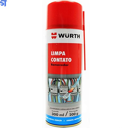 Limpa Contato Spray Wurth 300ml 200g Removedor de Resíduos Elétricos, Limpeza Eletrônica