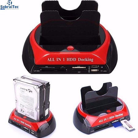 Dock Station B-Max Para Hd Sata/Ide 2,5 e 3,5 e Cartões de Memoria