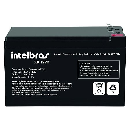 Bateria Selada 12v 7 Amperes XB 12AL-Vrla Intelbras
