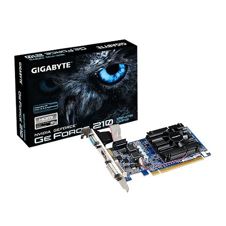Placa de Vídeo Vga Nvidia Gigabyte Geforce Gt 210 1GB - Gv-N210D3-1GI
