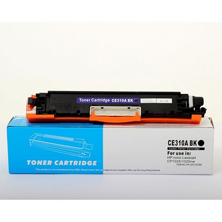 Toner Compatível HP CE310A 310A 126A Preto | CP1020 CP1020WN CP1025 M175 M175A | Premium Quality 1k