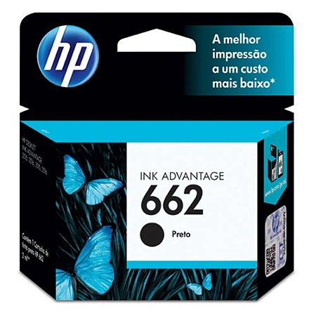 Cartucho HP 662 Preto CZ103AB Original 2ml
