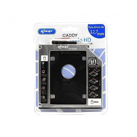 Gaveta Caddy Adaptador Para Segundo HD de Notebook ou Ssd 9.5mm Knup KP-HD009