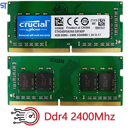 Memória Notebook 4GB Ddr4 2400Mhz - Crucial