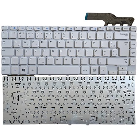 Teclado Notebook Samsung NP270E4E, NP275, NP355V4X , Com Tecla "Ç", S/ Teclado Númerico, Sem Frame, Branco