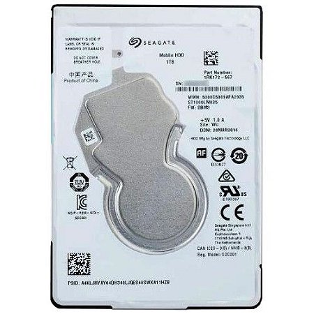 Hd Notebook 1 Tb Seagate Sn :W930ABB2 St1000Lm035