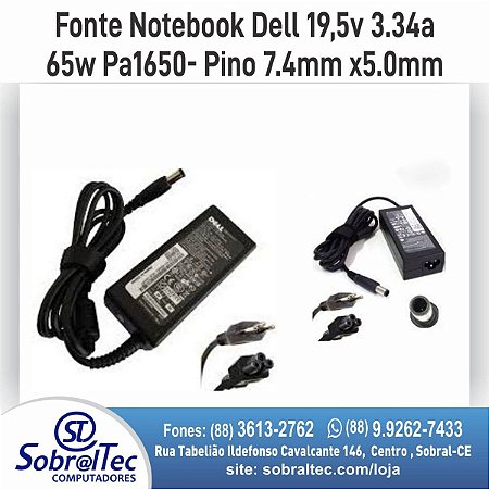 Fonte Notebook Dell 19,5v 4.62a 90w La90pso Pa1900-01d3 - Plug 7.4m x 5.0m