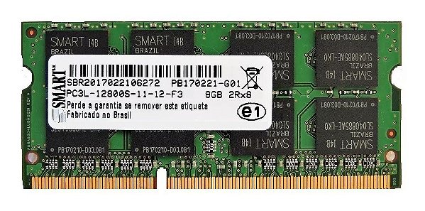 Memória Notebook 8 Gb Ddr3 Smart 1600 Hgz SBR2015072411931