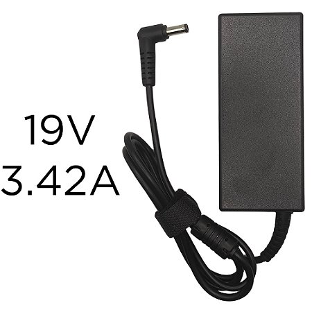 Fonte Compatível Notebook Positivo, 19V, 3.42A, 65W, Plug 5.5mm x 1.7mm, Modelo: PA-1650-02