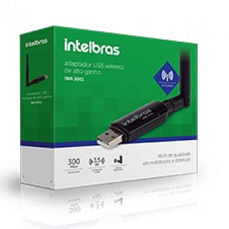Adaptador Wireless Usb N 300 Mbps 802.11n IWA-3001 Intelbras
