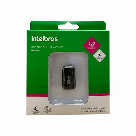 Nano Adaptador Wireless Usb 300Mbps Intelbras IWA 3000