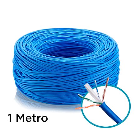Metro de Cabo de Rede, Furukawa Soho Plus, CAT6, 24AWGX4P, U/UTP, Trançado 4 Pares, Azul