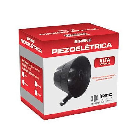 Sirene de Alta Potencia Piezo Securi Service 120 DB 12V Preta