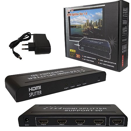 Switch Divisor Hdmi 1 Entrada 4 Saídas Full HD 1080p Splitter