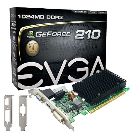 Placa De Vídeo 1gb Geforce G210 Evga 01g-p3-1303-kr-Usd