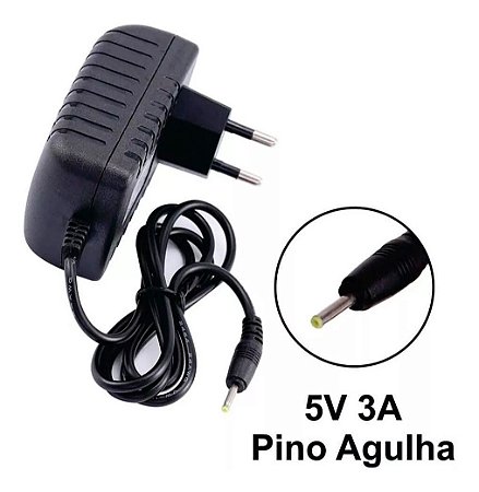 Fonte 5V-3000mA Ac Model: VT-0530 Pino Amarelo Fino